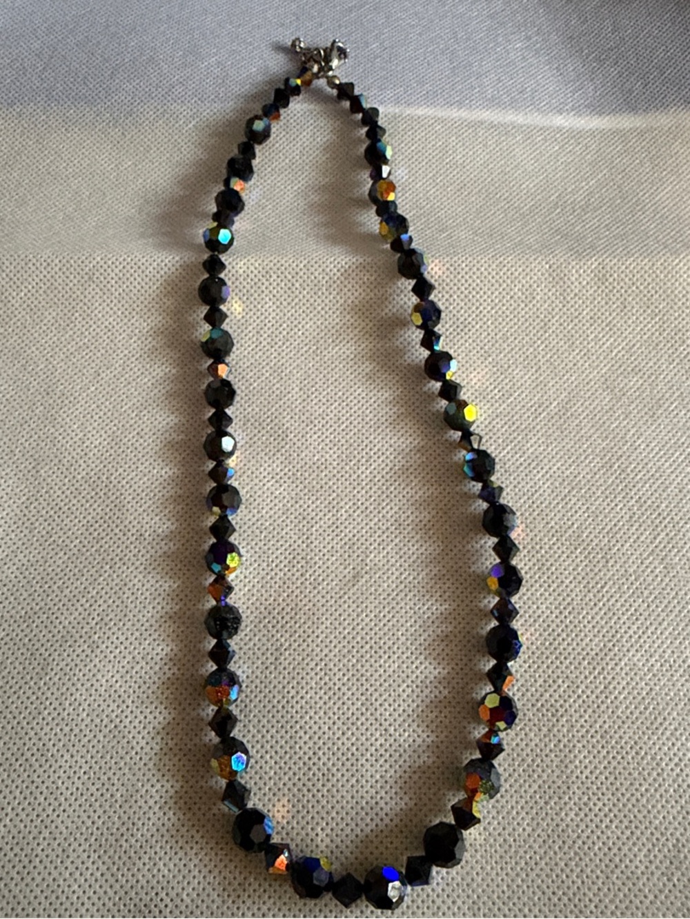 Black Aurora Crystal Bead Necklace